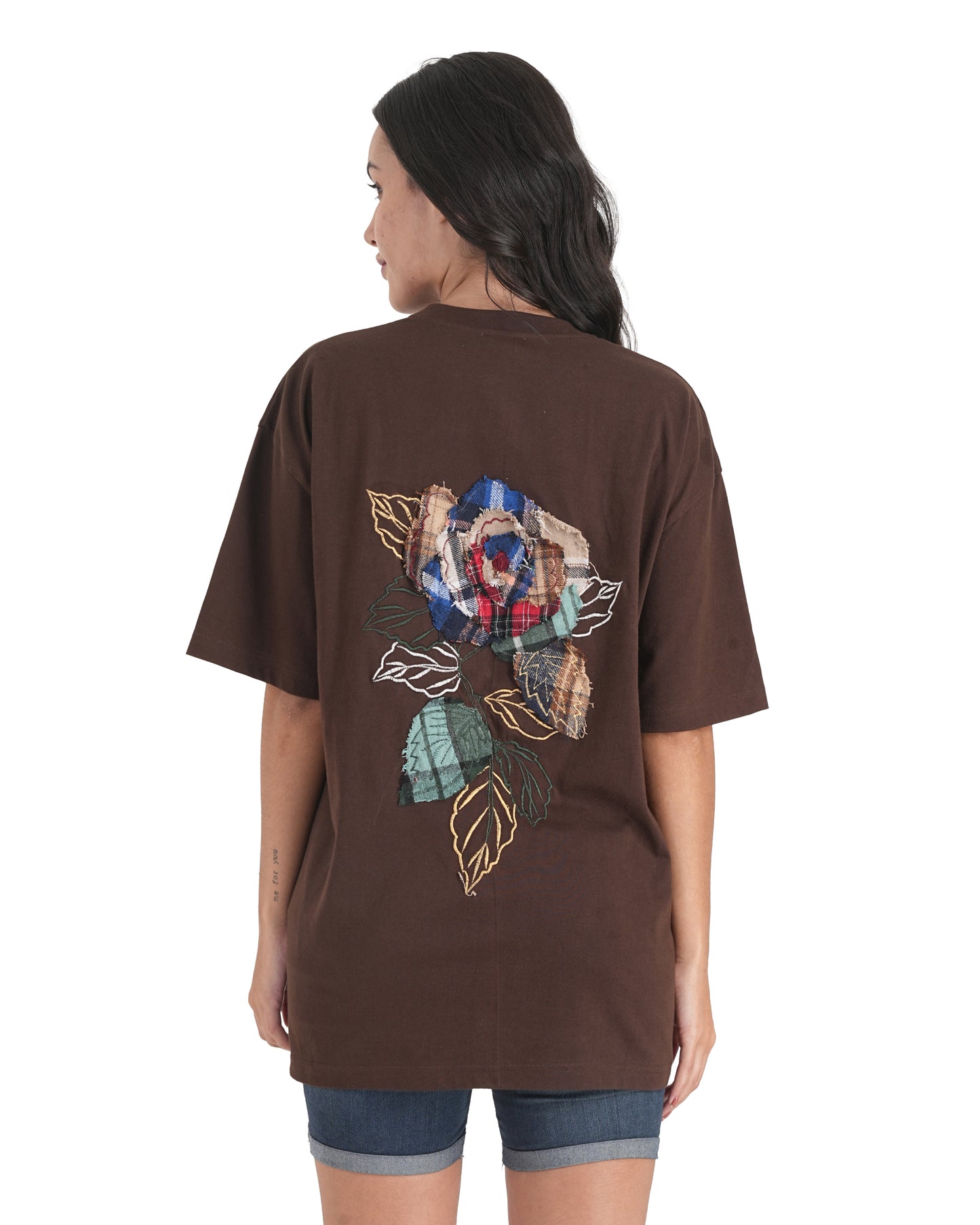 Cocoa Bloom Patchwork Oversized Tee