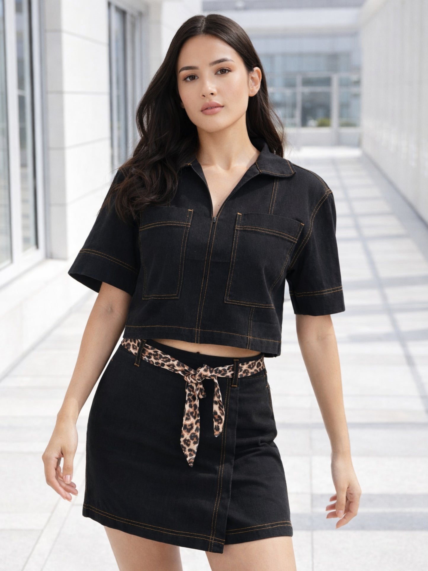 Urban Rebel Denim Crop Shirt