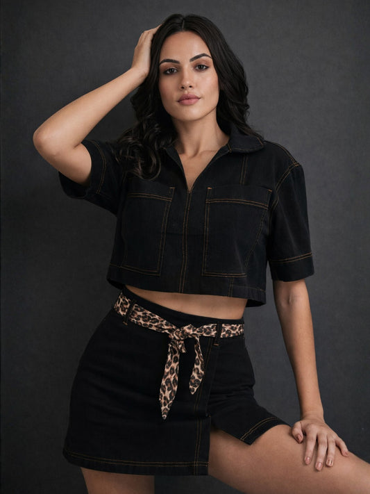 Urban Rebel Denim Crop Shirt