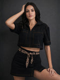 Urban Rebel Denim Crop Shirt