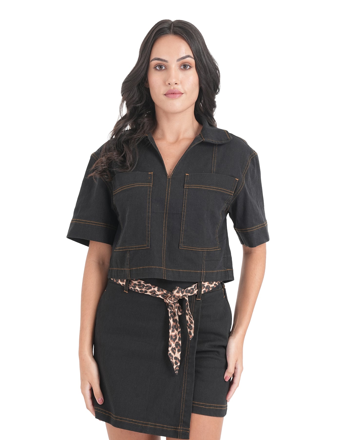 Urban Rebel Denim Crop Shirt