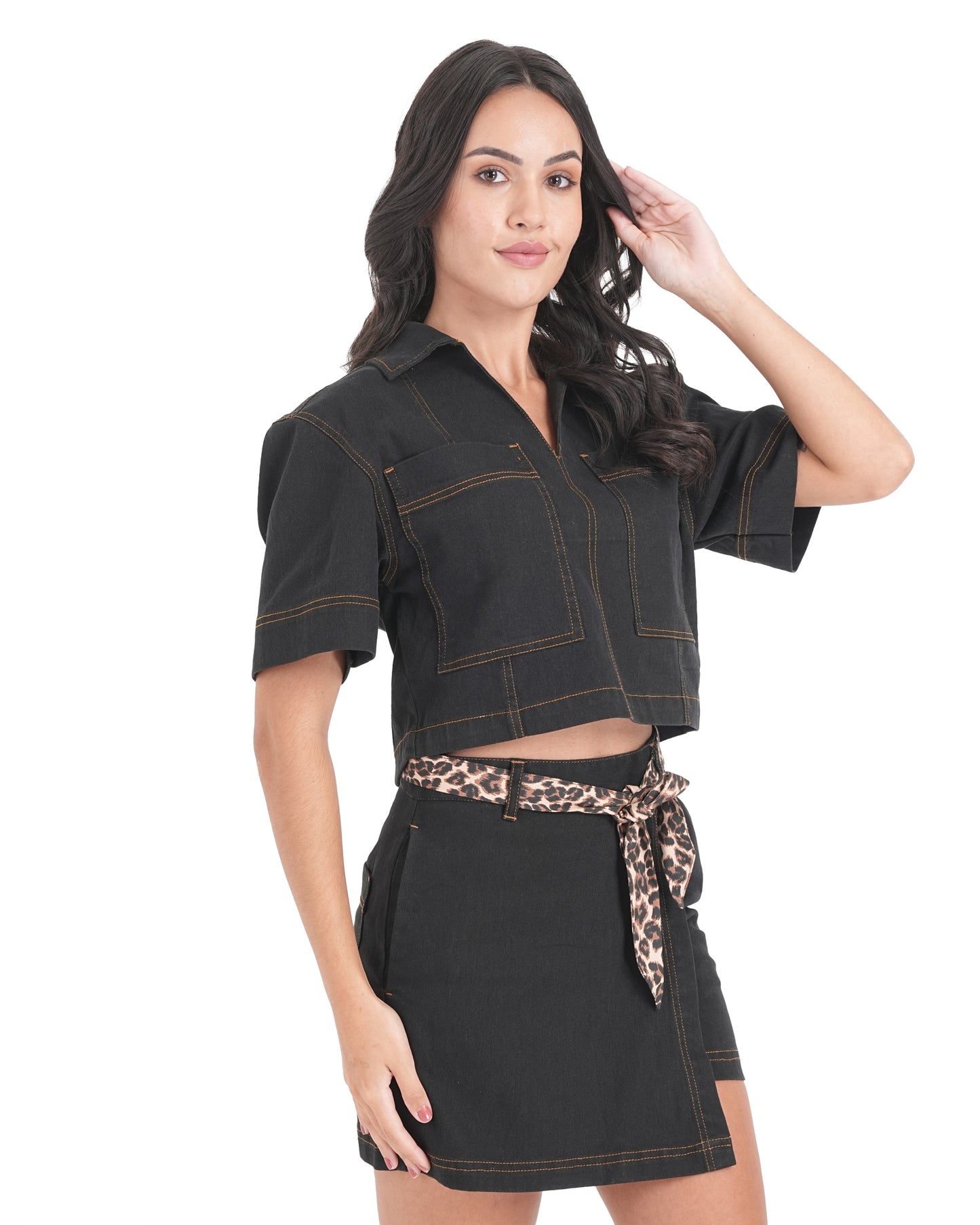 Urban Rebel Denim Crop Shirt