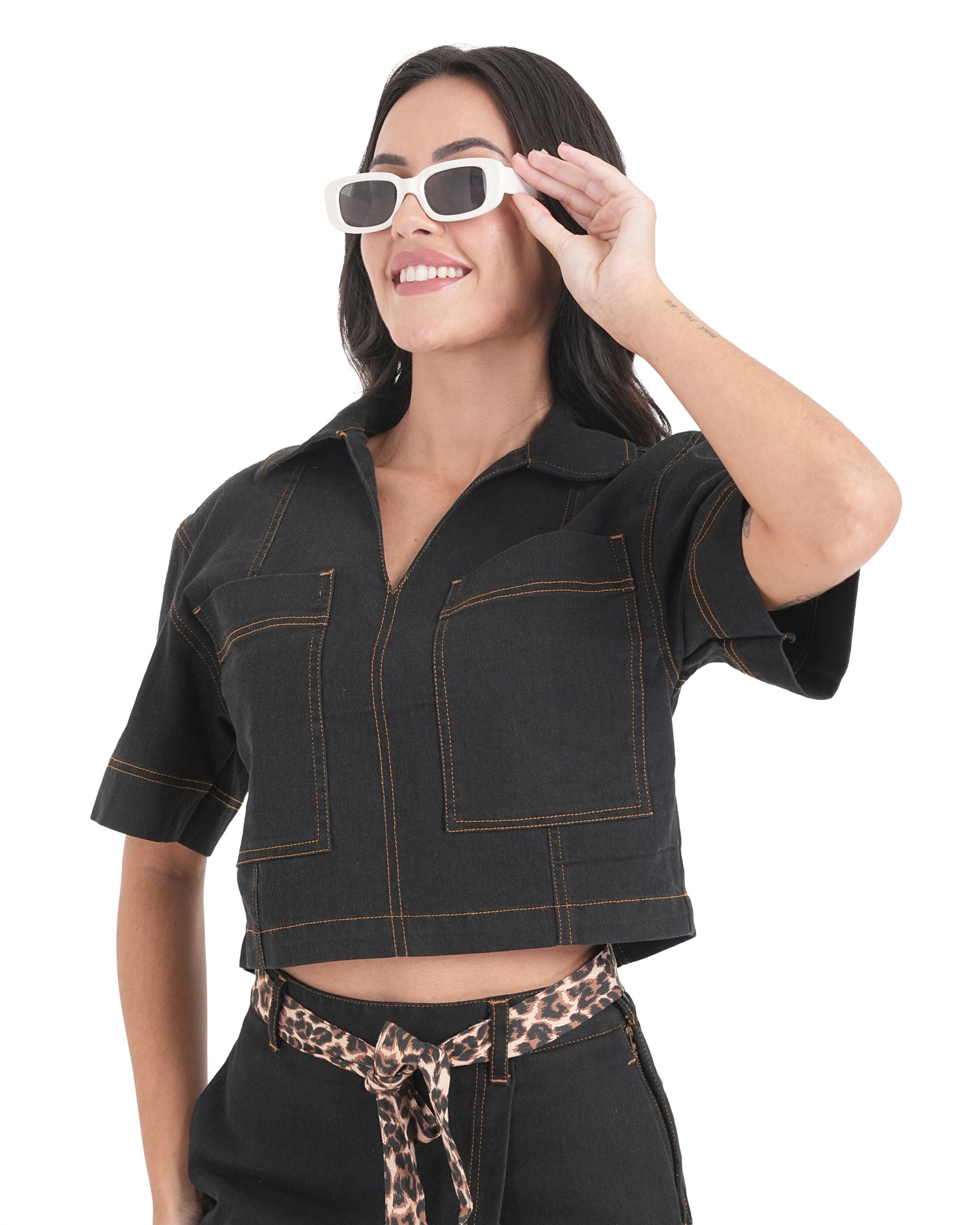 Urban Rebel Denim Crop Shirt
