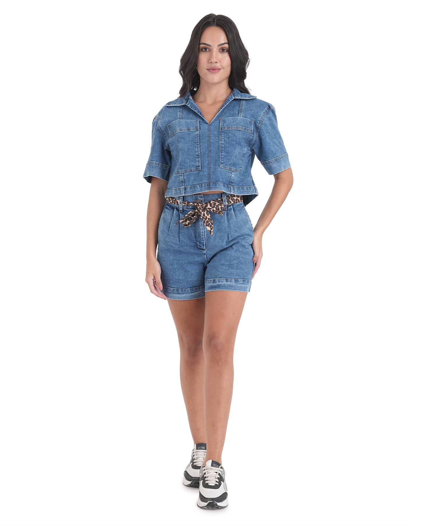 Urban Edge Denim Crop Top