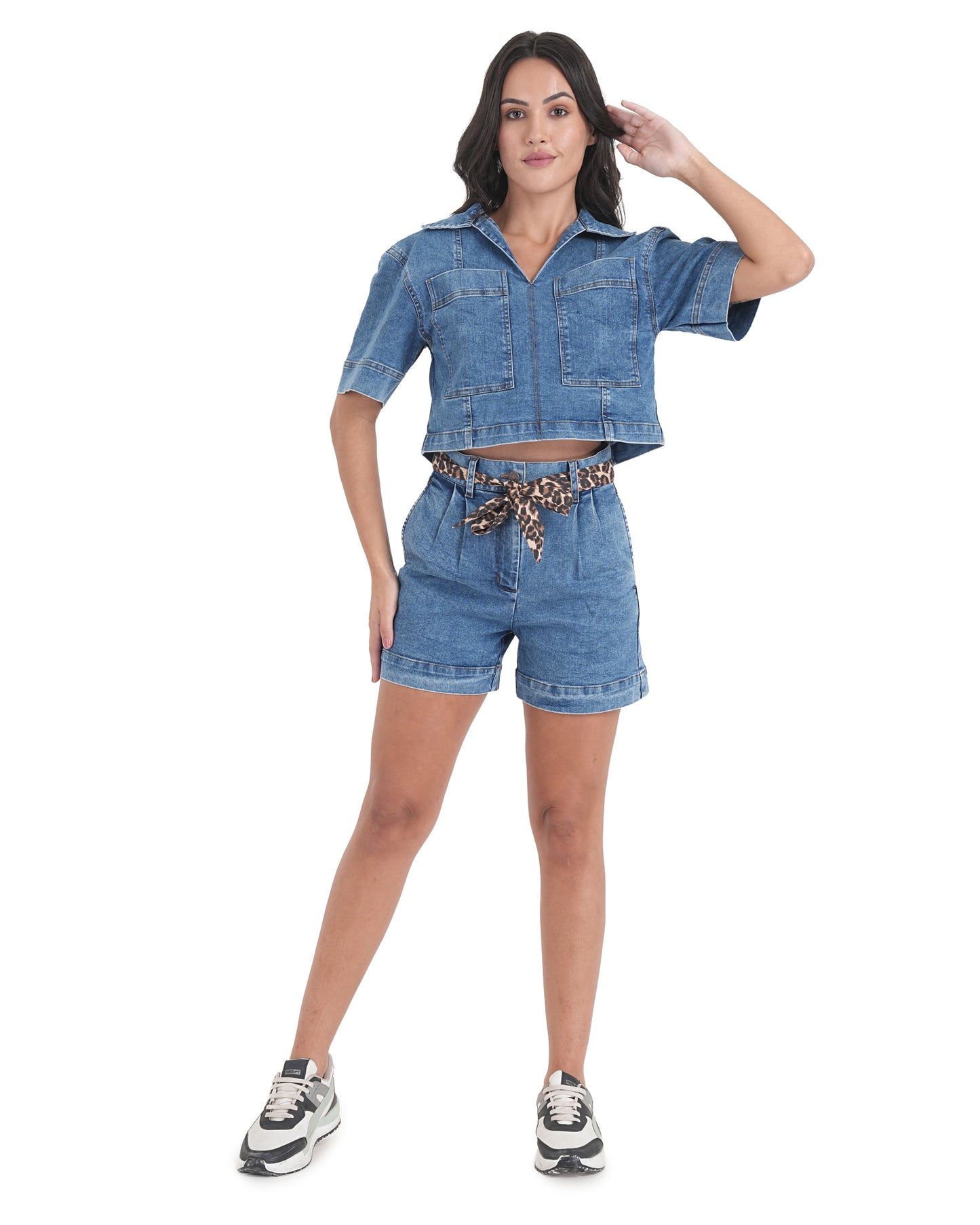 Urban Edge Denim Crop Top