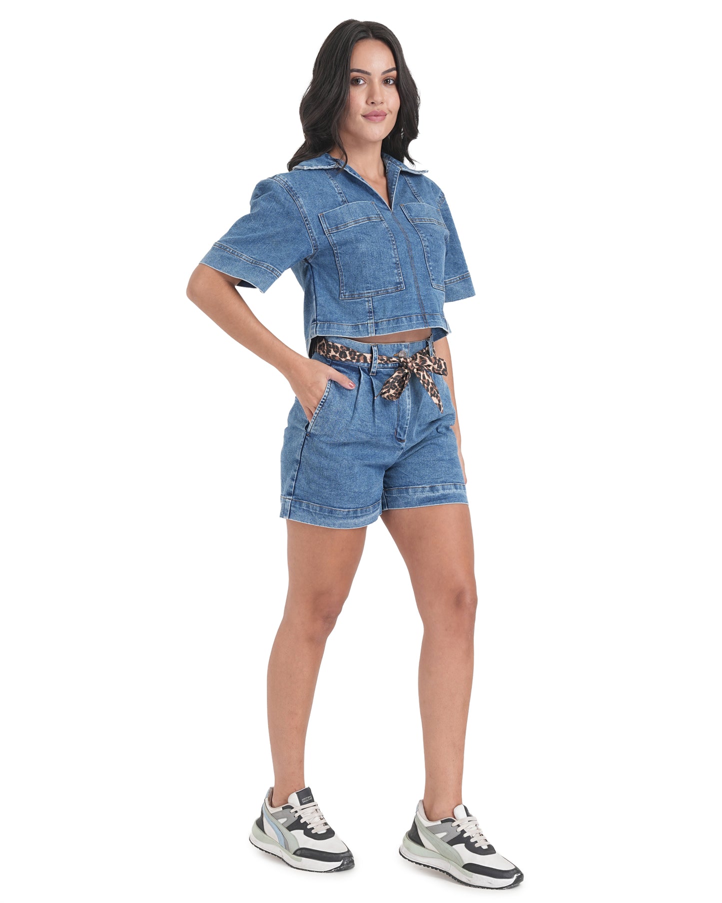 Urban Edge Denim Crop Top