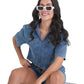 Urban Edge Denim Crop Top