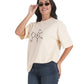 Caffeine Code Oversized Tee With Bold Black Graphic