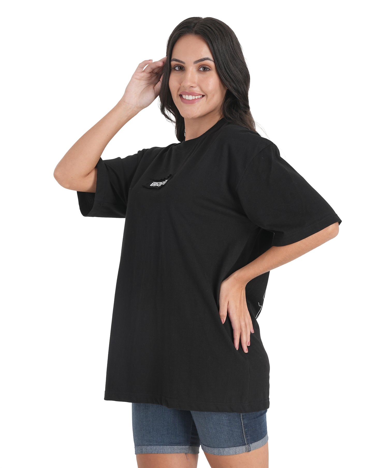 Urban Drift Line-Art Skull Oversized Tee