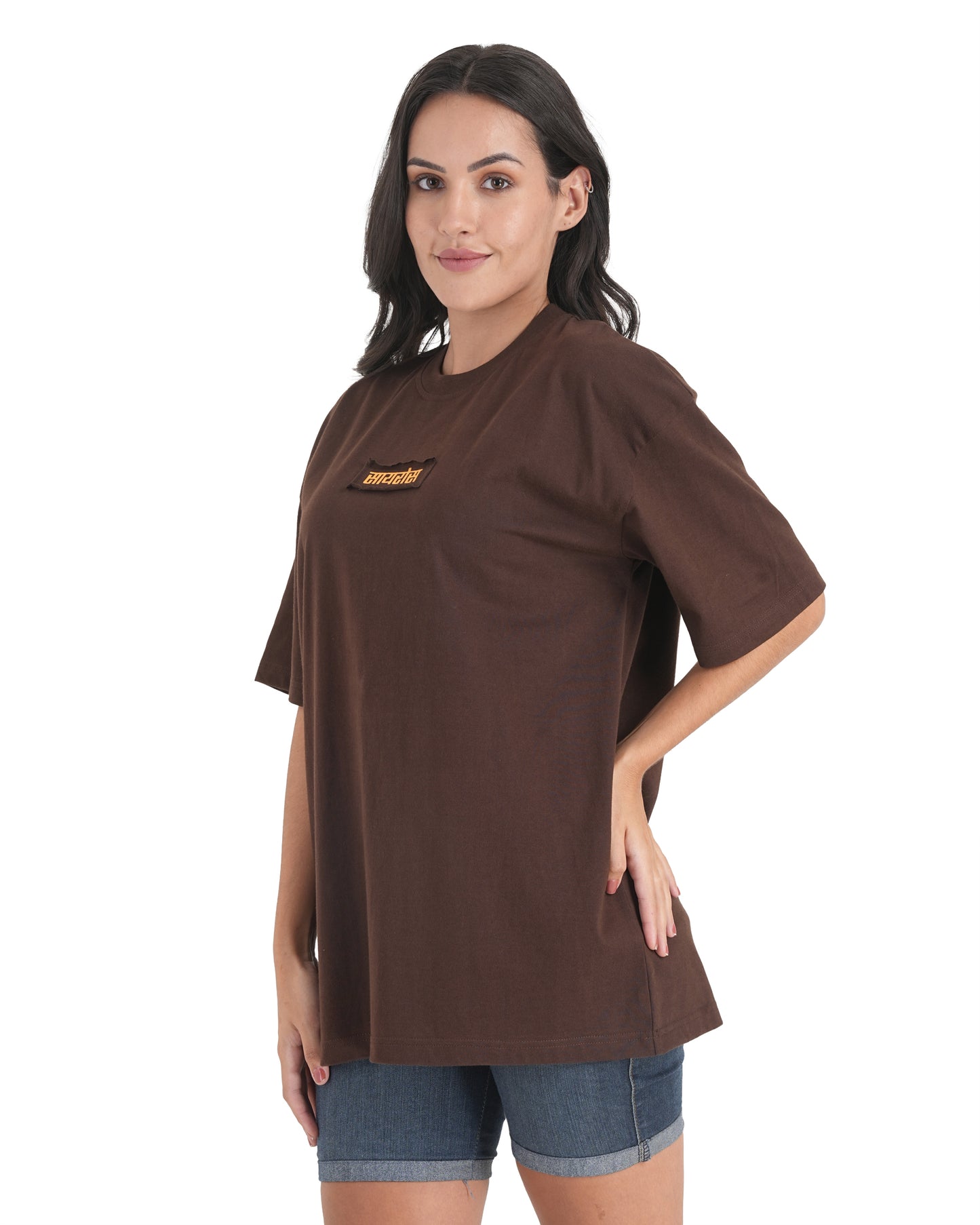 Cocoa Bloom Patchwork Oversized Tee