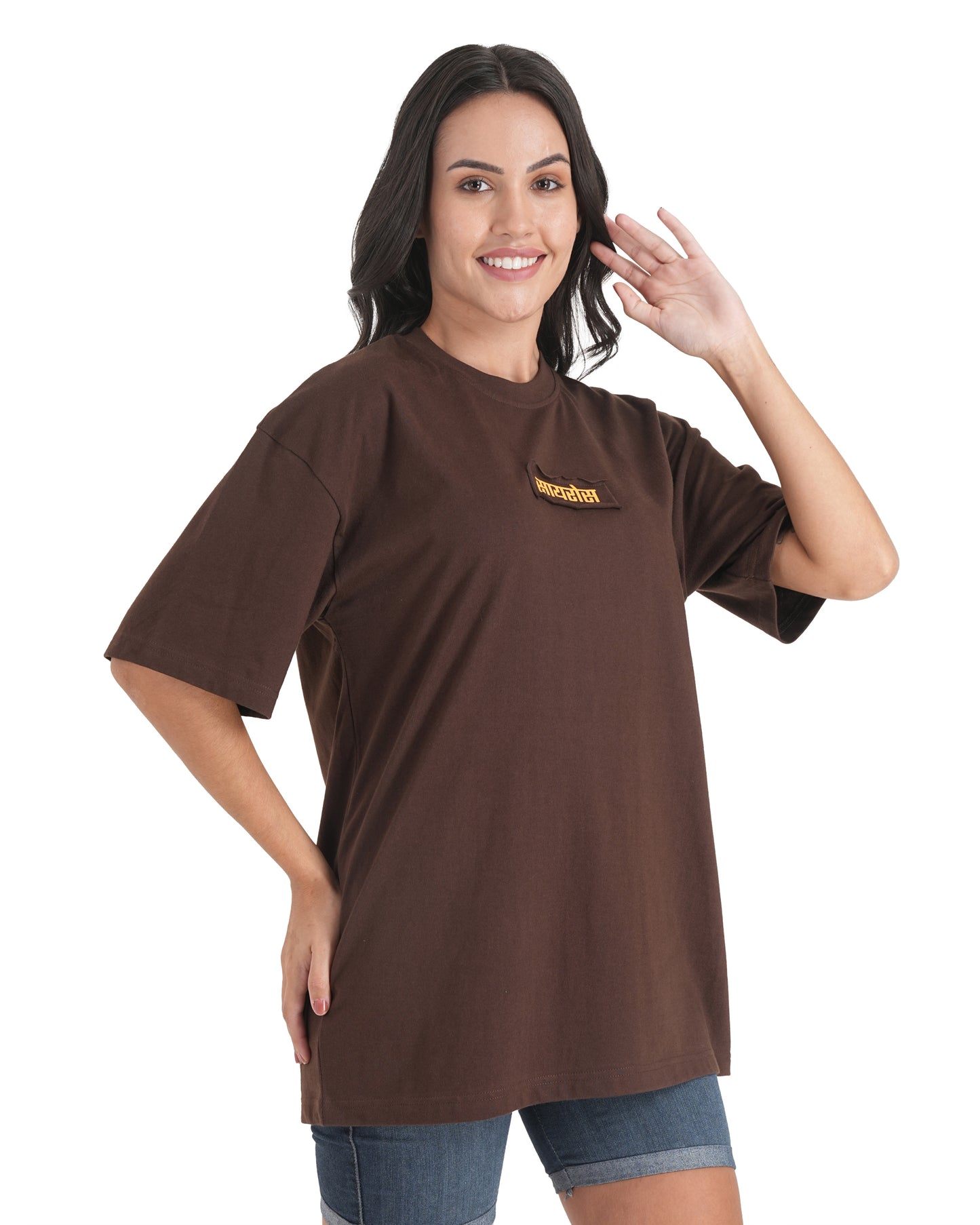 Cocoa Bloom Patchwork Oversized Tee