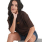 Cocoa Bloom Patchwork Oversized Tee