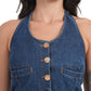 Chic Denim Halter Crop Top