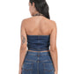 Chic Denim Halter Crop Top
