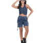 Chic Denim Halter Crop Top
