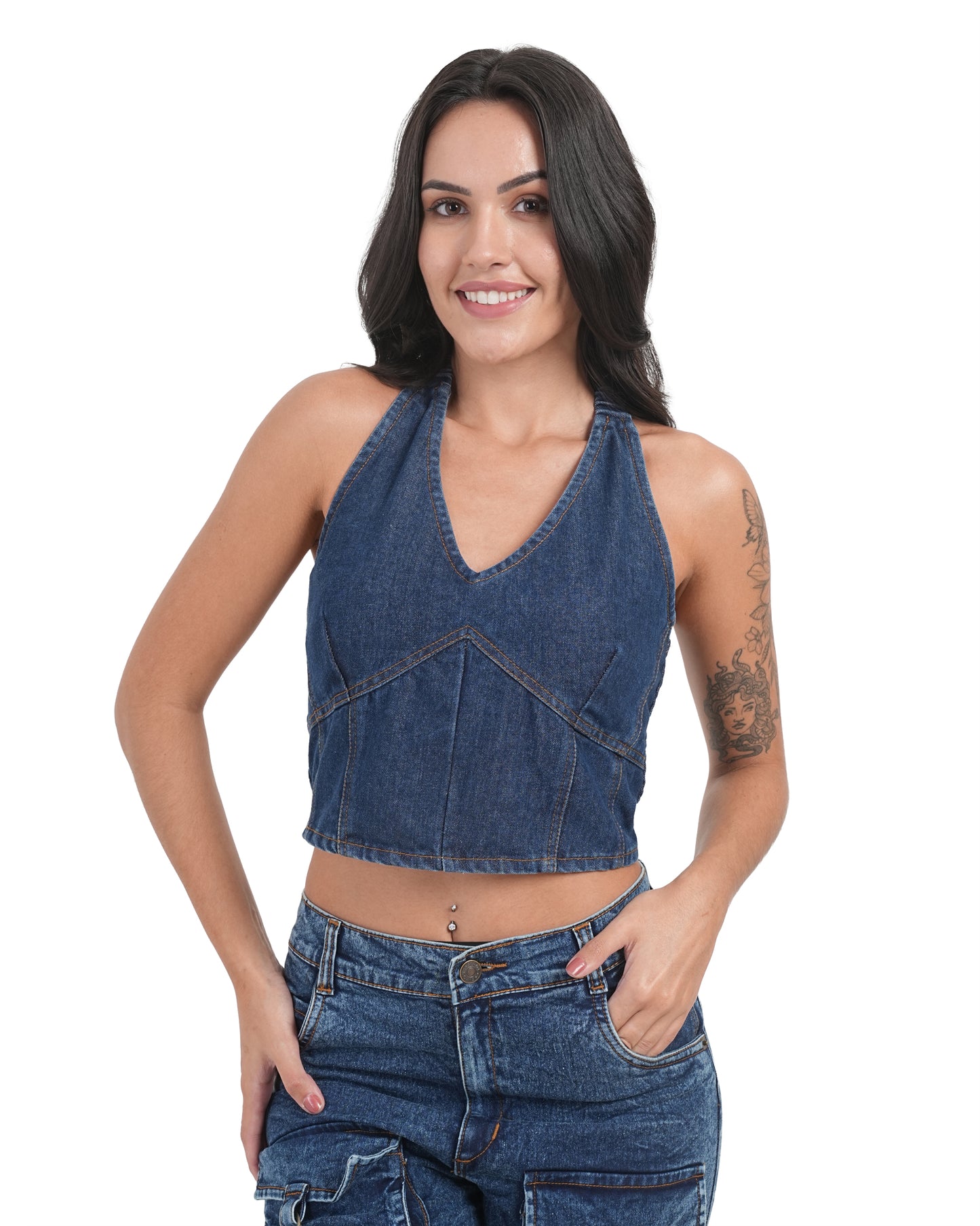 Off-Duty Denim Halter
