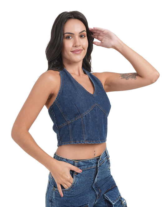 Off-Duty Denim Halter