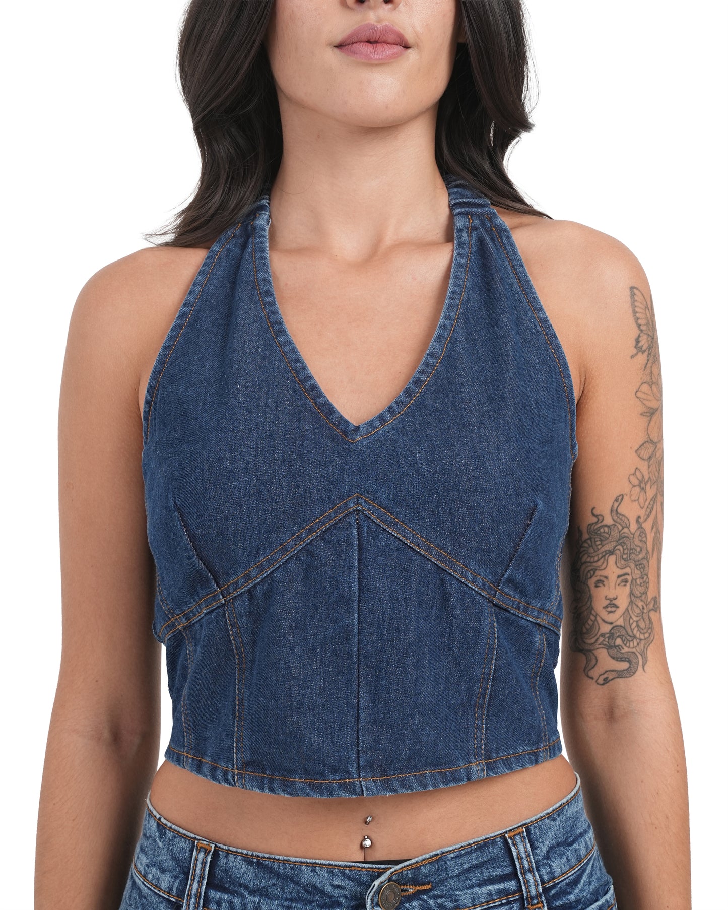 Off-Duty Denim Halter