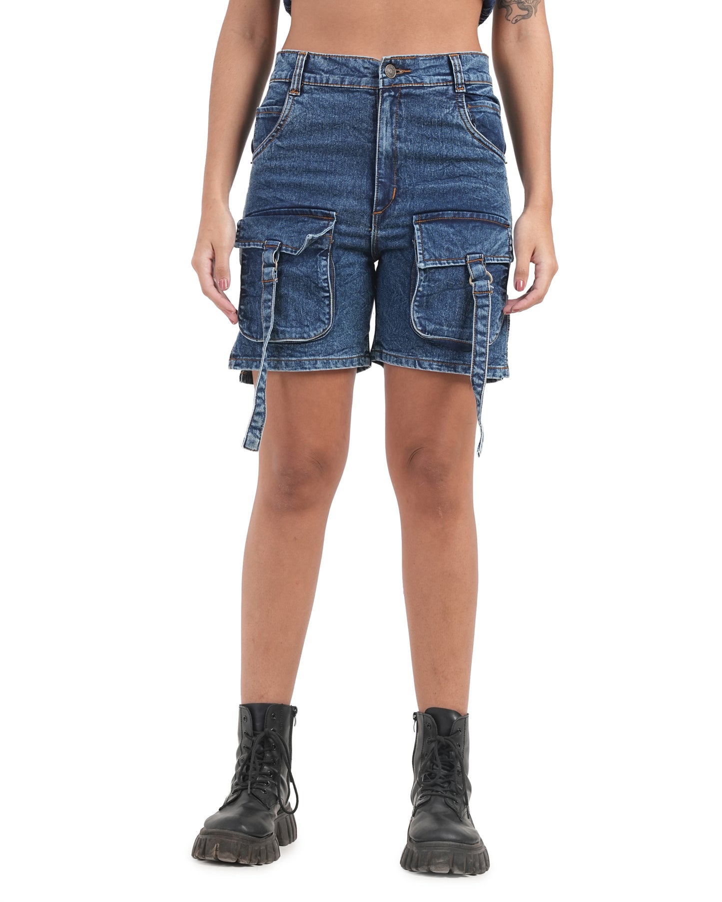 Utility Pocket Denim Cargo Shorts