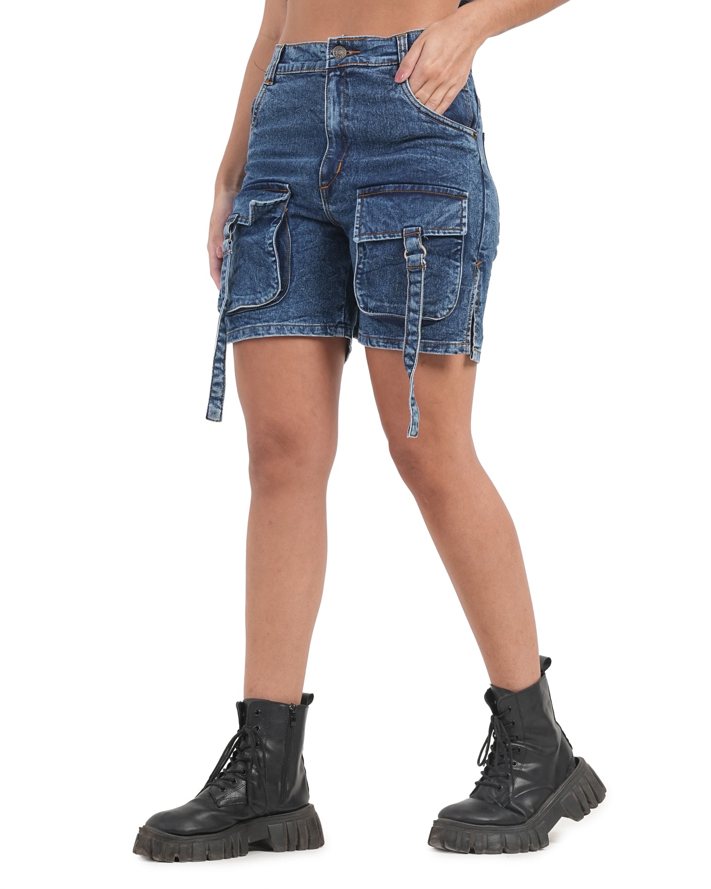 Utility Pocket Denim Cargo Shorts