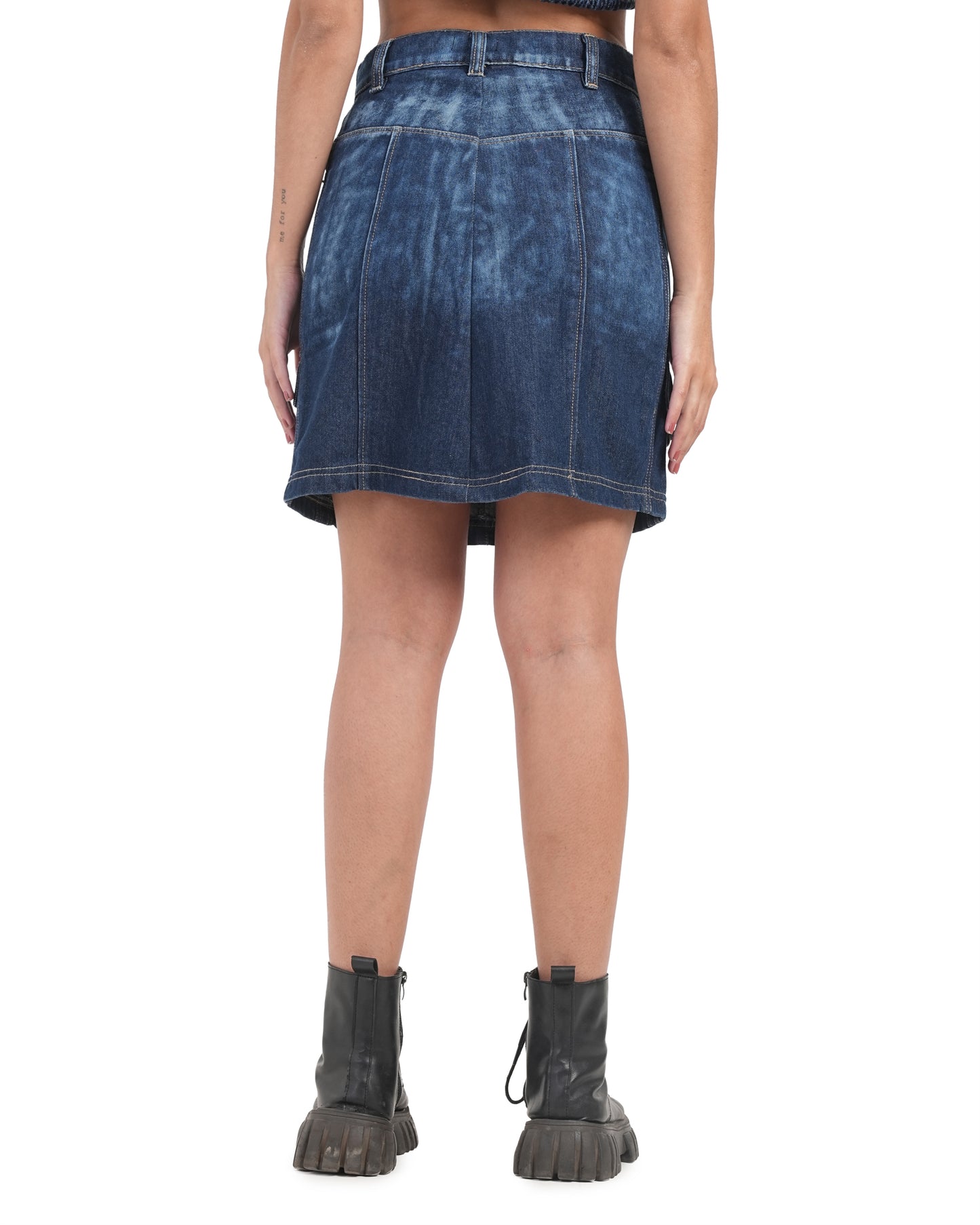 Utility Style Denim Mini Skirt