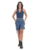 Pocket Pop Denim Shorts