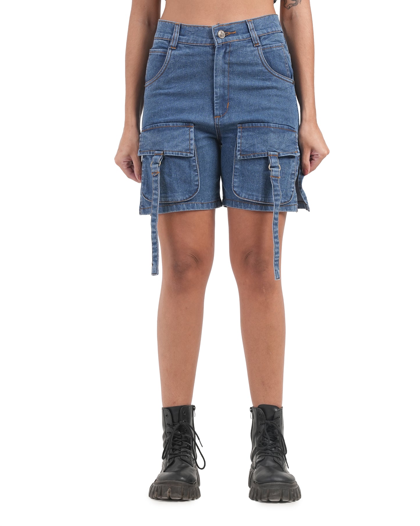 Pocket Pop Denim Shorts