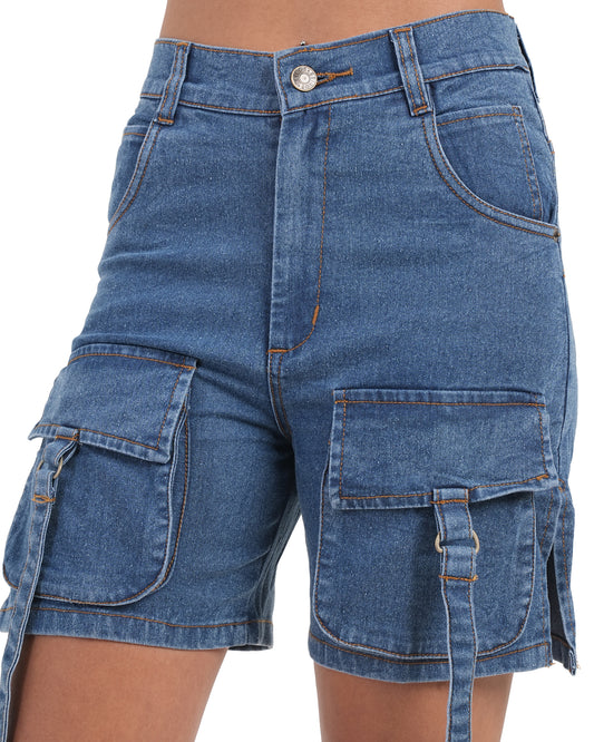 Pocket Pop Denim Shorts