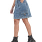 Vintage Wash Utility Denim Mini Skirt