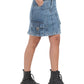 Vintage Wash Utility Denim Mini Skirt
