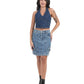 Vintage Wash Utility Denim Mini Skirt