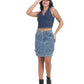 Vintage Wash Utility Denim Mini Skirt