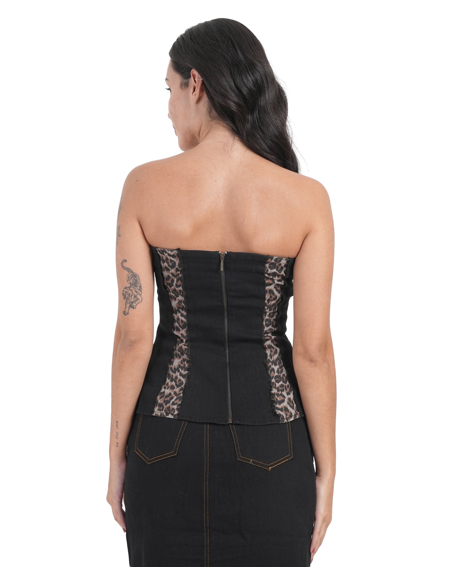 Wild Edge Strapless Denim Top