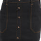 Classic Button-Front Denim Midi Skirt