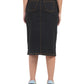 Classic Button-Front Denim Midi Skirt