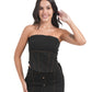Structured Strapless Denim Corset Top
