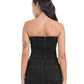 Structured Strapless Denim Corset Top