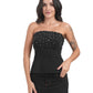 Rhinestone Embellished Strapless Corset Top