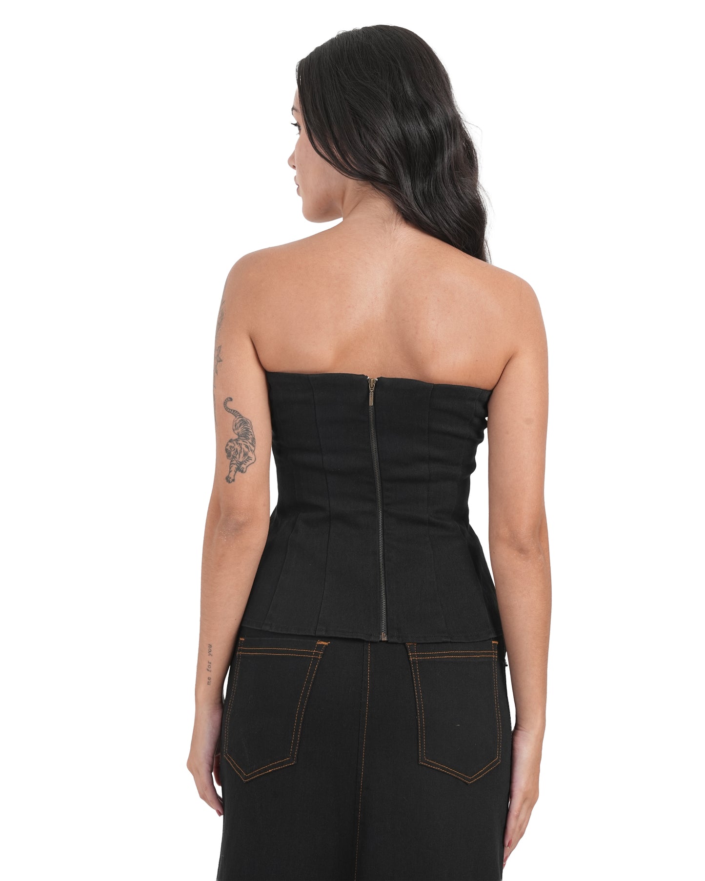 Rhinestone Embellished Strapless Corset Top