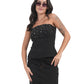 Rhinestone Embellished Strapless Corset Top
