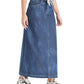 Leopard Belt Blue Denim Maxi Skirt