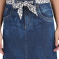Leopard Belt Blue Denim Maxi Skirt